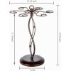 MyGift 6-Hook Rotating Wine Glass Rack with Sturdy Base & Scrollwork Design – Black Metal Countertop Stemware Holder | Rust-Resistant, Space-Saving Storage for Kitchen, Bar, Dining Table (13.75″ H)(Bronze)