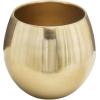 MyGift 6-Inch Brushed Brass Plated Metal Table Vase – Round Bowl-Shaped Succulent Planter Pot – Handcrafted in India