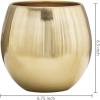 MyGift 6-Inch Brushed Brass Plated Metal Table Vase – Round Bowl-Shaped Succulent Planter Pot – Handcrafted in India