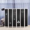 MyGift 6-Panel Folding Room Divider with Erasable Chalkboard Panels, 6FT Decorative DIY Design Semi Private Screen with Wood Frame, College Dorm Room Divider and Decor 63”W x 70.75”H