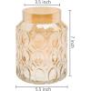 MyGift 7 x 5 Inch Decorative Amber Glass Flower Vase with Dimpled Texture