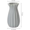 MyGift 7-inch Vintage Matte Gray Tulip Design Ribbed Ceramic Flower Vases, Set of 2