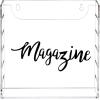 MyGift 9 Inch Premium Clear Acrylic Magazine Holder with Decorative Black Cursive Lettering Magazine Label, Modern Wall Mounted Storage Box for Magazines