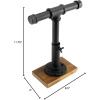 MyGift Adjustable 2-Tier Industrial Jewelry Display Stand – Rustic Metal Pipe & Brown Wood Base for Necklaces, Bracelets, Watches – Home & Boutique Decor (11.75″ H)(Black / Brown)