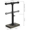 MyGift Adjustable 2-Tier Industrial Jewelry Display Stand – Rustic Metal Pipe & Brown Wood Base for Necklaces, Bracelets, Watches – Home & Boutique Decor (11.75″ H)(Black / Gray)