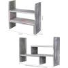 MyGift Adjustable Distressed Gray Solid Wood Desktop Storage Organizer Display Shelf Book Rack, Office Desk Bookshelf