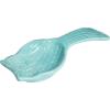 MyGift® Aqua Blue Ceramic Spoon Rest with Owl Design, Countertop Cooking Spoon and Ladle Holder