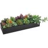 MyGift Artificial Succulent Centerpiece,15.75 Inch Faux Succulents Arrangement Plants in Sleek Black Wooden Rectangular Planter Box(Black)