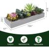 MyGift Artificial Succulent Centerpiece,15.75 Inch Faux Succulents Arrangement Plants in Sleek Black Wooden Rectangular Planter Box(Gray (15 Inch))