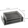 MyGift Barnwood Gray Wood Desktop Paper Tray, 2 Tier Document File Folder Letter Sorter Organizer Rack with Mail Holder Slots, Office Desk Tray