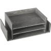 MyGift Barnwood Gray Wood Desktop Paper Tray, 2 Tier Document File Folder Letter Sorter Organizer Rack with Mail Holder Slots, Office Desk Tray