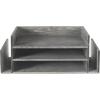 MyGift Barnwood Gray Wood Desktop Paper Tray, 2 Tier Document File Folder Letter Sorter Organizer Rack with Mail Holder Slots, Office Desk Tray