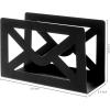 MyGift Black Metal Desktop Mail Holder with Cutout Envelope Design Home and Office Desk Letter Organizer(Black)