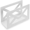 MyGift Black Metal Desktop Mail Holder with Cutout Envelope Design Home and Office Desk Letter Organizer(White)