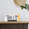 MyGift Black Metal Desktop Mail Sorter Organizer with Bills in Block Cut Out Letter Design(BILLS)