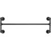 MyGift Black Metal Wall-Mounted Industrial Pipe Design Garment Rack/Hanging Clothes Bar Display