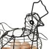MyGift Black Metal Wire Egg Basket with Chicken Shape Design, Farm Fresh Egg Collecting Basket, Decorative Farmhouse Kitchen Storage Baskets(Black)