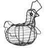 MyGift Black Metal Wire Egg Basket with Chicken Shape Design, Farm Fresh Egg Collecting Basket, Decorative Farmhouse Kitchen Storage Baskets(Black)