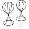 MyGift Black Metal Wire Hat Holder Stand, Wig Display Rack, Fedora or Baseball Cap Storage Form, Set of 2(Black)