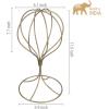 MyGift Black Metal Wire Hat Holder Stand, Wig Display Rack, Fedora or Baseball Cap Storage Form, Set of 2(Brass)