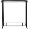 MyGift Black Stainless Steel Freestanding Garment Rack, Heavy Duty Double Rod Clothes Rack Clothing Hanger Stand with Storage Display Shelf(Black)