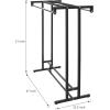 MyGift Black Stainless Steel Freestanding Garment Rack, Heavy Duty Double Rod Clothes Rack Clothing Hanger Stand with Storage Display Shelf(Black)