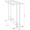MyGift Black Stainless Steel Freestanding Garment Rack, Heavy Duty Double Rod Clothes Rack Clothing Hanger Stand with Storage Display Shelf(White)