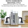 MyGift Book Ends,Bookends for Shelves,Metal Bookends for Heavy Books,Wood Decorative Book Stopper,with Realistic Industrial Pipe Design,Dark Brown Book End for Home Office(White Washed)
