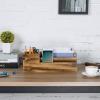MyGift Burnt Wood Desktop Mail Holder Organizer with Pencil Cup Holder, 3 Compartment Desk Accessories Storage Tray