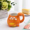 MyGift Ceramic Cute Coffee Mugs for Women Children Men with Adorable Orange Brontosaurus Dinosaur Cartoon Design