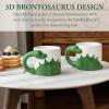 MyGift Ceramic Cute Coffee Mugs for Women Children Men with Adorable Turquoise Brontosaurus Dinosaur Cartoon Design(Green)