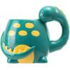 MyGift Ceramic Cute Coffee Mugs for Women Children Men with Adorable Turquoise Brontosaurus Dinosaur Cartoon Design(Turquoise)