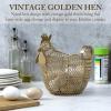 MyGift Chicken Wire Egg Gathering Basket, Chicken Shaped Egg Holder For Kitchen Countertop, Farmhouse Home Decor Display Storage Collecting Basket, Black(Gold)