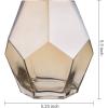MyGift Clear Amber Glass Tabletop Vase Decor, Hexagonal Multi-Faced Flower Vase