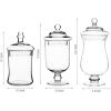 MyGift Clear Glass Apothecary Jars with Lid, Decorative Footed Vase, Candy Buffet Containers Set of 3(Clear Glass)