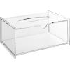 MyGift Clear Premium Acrylic Rectangle Tissue Box Cover Holder with Easy Slide Out Side Panel, Bathroom Facial Tissue Box Holder