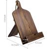 MyGift Cookbook Stand Recipe Book Holder with Brown Wood Cutting Board Design, Cookbook Holder for Countertop Display(Brown)