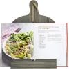 MyGift Cookbook Stand Recipe Book Holder with Brown Wood Cutting Board Design, Cookbook Holder for Countertop Display(Vintage Gray)