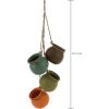 MyGift Dangling Southwest Desert Color Ceramic 4 Pot Set, Wall or Ceiling Mount Hanging Mini Flower Planters(Southwest Desert)