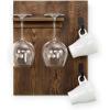 MyGift Dark Brown Burnt Wood Wall Mounted Wine Glass Holder Rack with Metal Coffee Mug Hooks