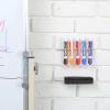 MyGift Dry Erase Marker Holder 10 Slots Whiteboard Marker Holder for Wall Dry Erase Eraser Holder Wall Mount Black(Clear)