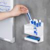 MyGift Dry Erase Marker Holder 10 Slots Whiteboard Marker Holder for Wall Dry Erase Eraser Holder Wall Mount Black(White)