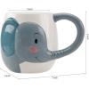 MyGift Elephant Ceramic Coffee Mug, Cute Cartoon Gray Cup with Trunk Handle, Animal Themed Drinkware