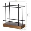 MyGift Farmhouse Rustic Torched Wood Napkin Holder for Table with Cross-Corner Design(Black / Burnt Wood)
