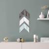 MyGift Farmhouse Wall Decor Living Room Decorative Wall-Mounted Rustic Multi-Colored Wood Chevron, Set of 3