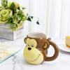 MyGift Fun Cartoon Brown Monkey Ceramic Mug with Tail Handle, Animal Themed Drinkware Cup