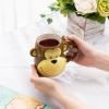 MyGift Fun Cartoon Brown Monkey Ceramic Mug with Tail Handle, Animal Themed Drinkware Cup