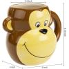 MyGift Fun Cartoon Brown Monkey Ceramic Mug with Tail Handle, Animal Themed Drinkware Cup