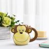 MyGift Fun Cartoon Brown Monkey Ceramic Mug with Tail Handle, Animal Themed Drinkware Cup