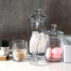 MyGift Glass Apothecary Jar Set with Clear Lid – Decorative Kitchen and Bath Storage Canisters, Wedding Centerpiece Jars, Candy Buffet with Lids(Clear)